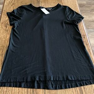 J Jill Wearever collection Black SS Knit stretch tunic button back side slits